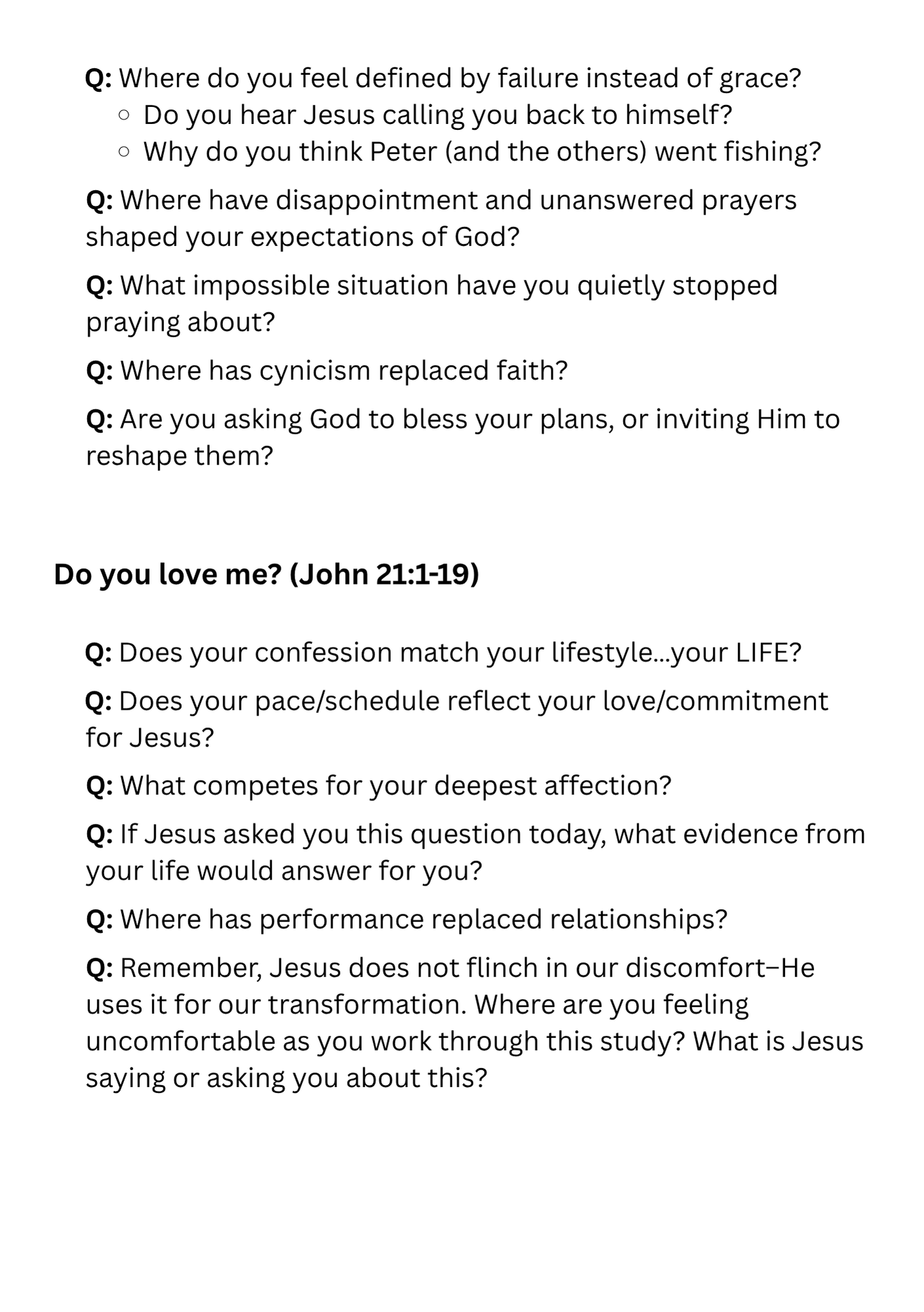 Bible study devotional questions about faith and love Bible study devotional questions about faith and love