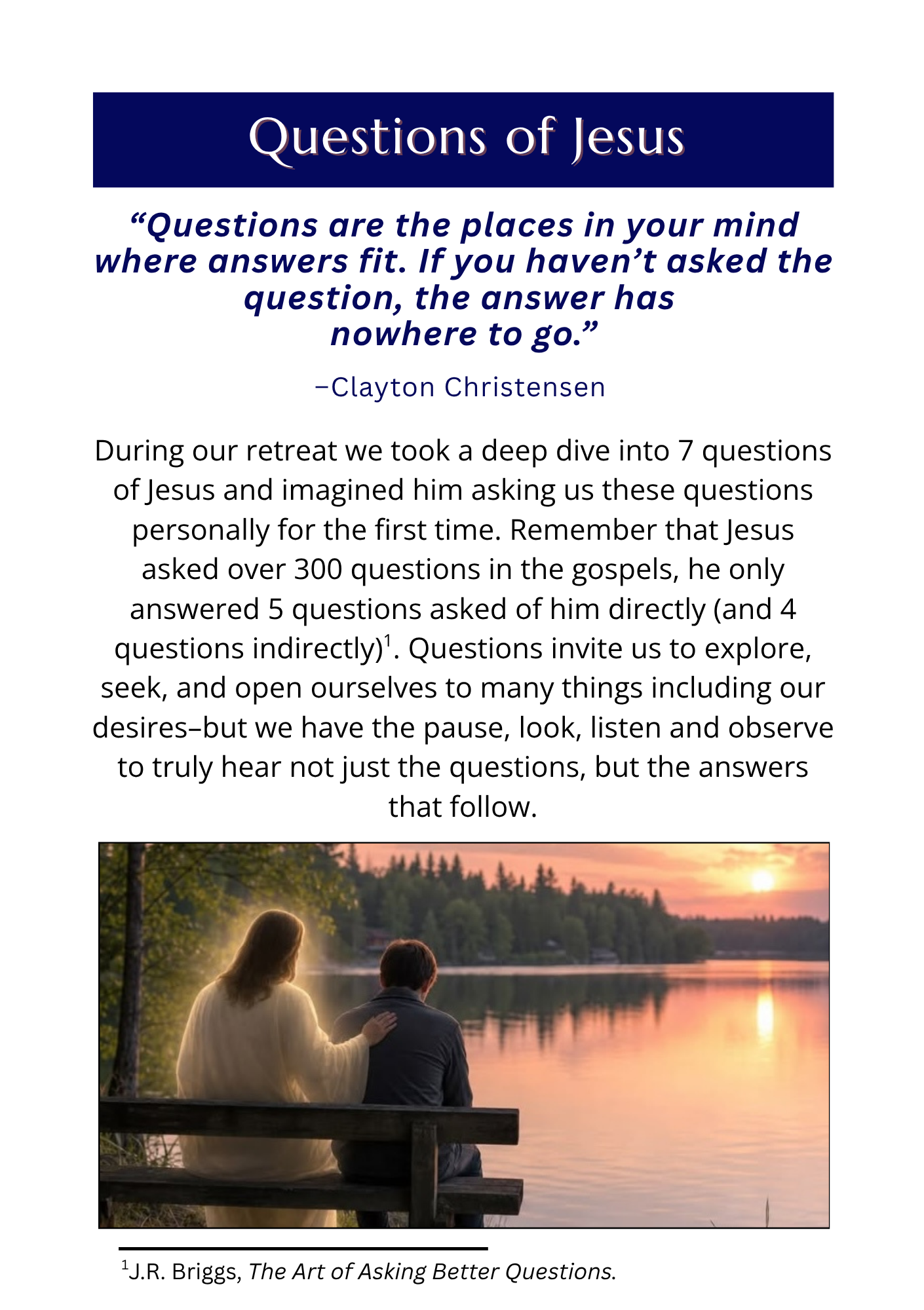 Two figures on bench overlooking lake at sunset Two figures on bench overlooking lake at sunset